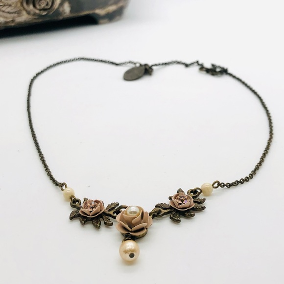 Vintage Designer Negrin Rose Necklace - Picture 2 of 11